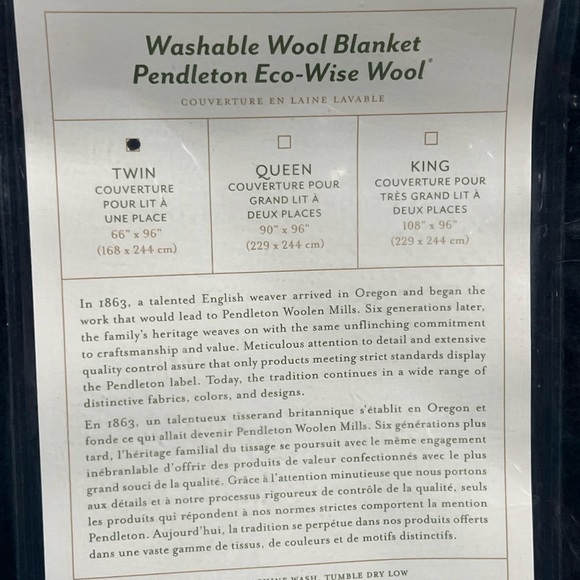 Pendleton Eco-Wise Wool Blanket - Picture 2 of 3